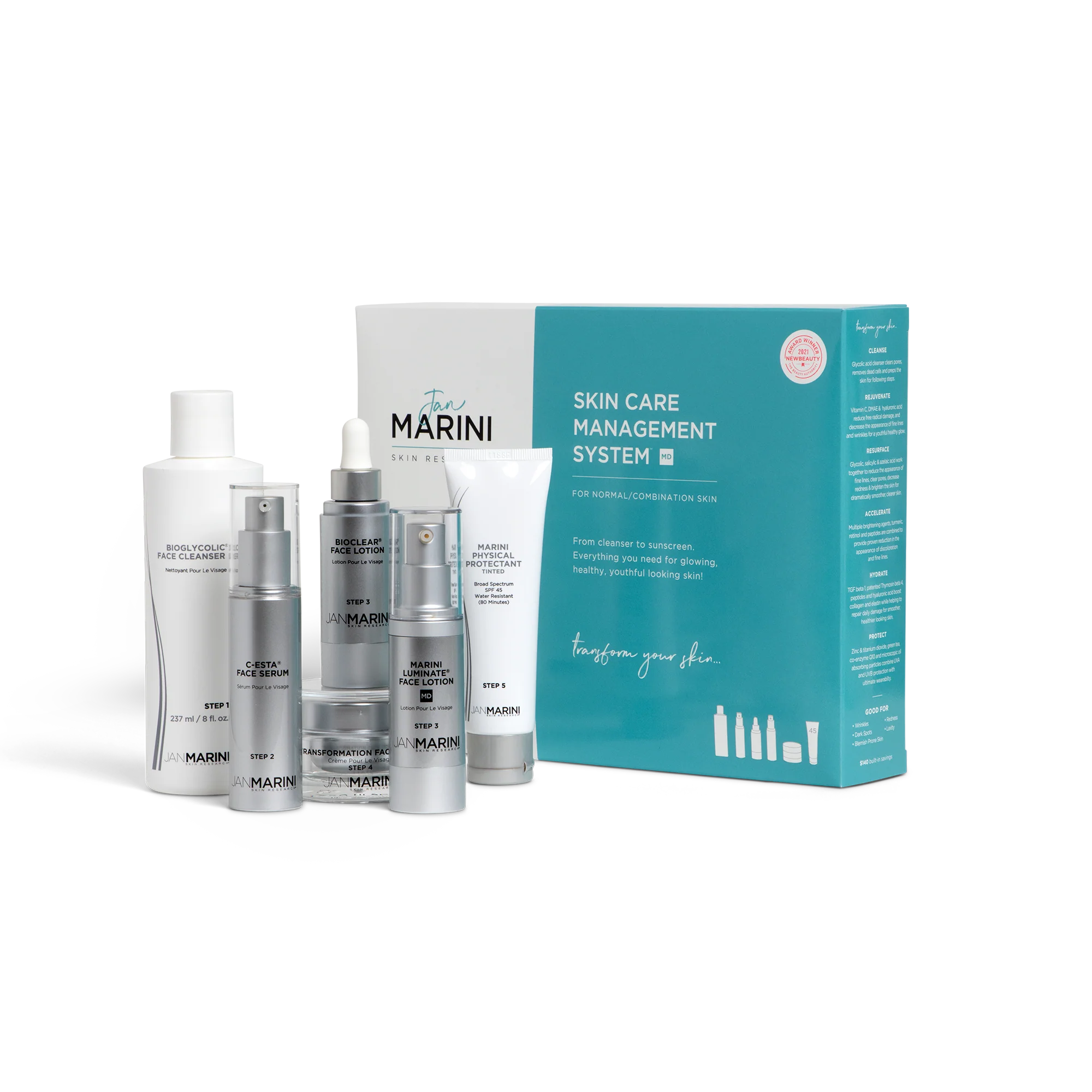Jan Marini | Skin Care Management System MD with Marini Physical Protectant SPF 45 Tinted (Normal to Combination Skin)